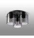 Hudson 41cm Round Ceiling Flush 3 Light Flush Fitting E27 Dark Grey/Smoke Wide Line Glass-7