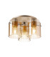 Hudson 41cm Round Ceiling Flush 3 Light Flush Fitting E27 Light Gold/Amber Wide Line Glass-1