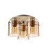 Hudson 41cm Round Ceiling Flush 3 Light Flush Fitting E27 Light Gold/Amber Wide Line Glass-4