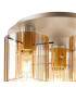 Hudson 41cm Round Ceiling Flush 3 Light Flush Fitting E27 Light Gold/Amber Wide Line Glass-5