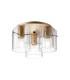 Hudson 41cm Round Ceiling Flush 3 Light Flush Fitting E27 Light Gold/Clear Wide Line Glass-1