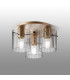 Hudson 41cm Round Ceiling Flush 3 Light Flush Fitting E27 Light Gold/Clear Wide Line Glass-3