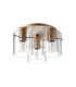 Hudson 41cm Round Ceiling Flush 3 Light Flush Fitting E27 Light Gold/Clear Wide Line Glass-4