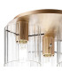 Hudson 41cm Round Ceiling Flush 3 Light Flush Fitting E27 Light Gold/Clear Wide Line Glass-5