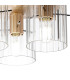 Hudson 41cm Round Ceiling Flush 3 Light Flush Fitting E27 Light Gold/Clear Wide Line Glass-6