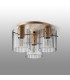 Hudson 41cm Round Ceiling Flush 3 Light Flush Fitting E27 Light Gold/Clear Wide Line Glass-7