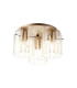 Hudson 41cm Round Ceiling Flush 3 Light Flush Fitting E27 Light Gold/Frosted/Clear Wide Line Glass-1