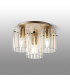 Hudson 41cm Round Ceiling Flush 3 Light Flush Fitting E27 Light Gold/Frosted/Clear Wide Line Glass-3