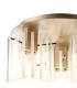 Hudson 41cm Round Ceiling Flush 3 Light Flush Fitting E27 Light Gold/Frosted/Clear Wide Line Glass-5