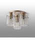 Hudson 41cm Round Ceiling Flush 3 Light Flush Fitting E27 Light Gold/Frosted/Clear Wide Line Glass-7