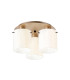 Hudson 41cm Round Ceiling Flush 3 Light Flush Fitting E27 Light Gold/Gloss White Wide Line Glass-1