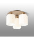 Hudson 41cm Round Ceiling Flush 3 Light Flush Fitting E27 Light Gold/Gloss White Wide Line Glass-3