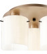 Hudson 41cm Round Ceiling Flush 3 Light Flush Fitting E27 Light Gold/Gloss White Wide Line Glass-5