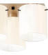 Hudson 41cm Round Ceiling Flush 3 Light Flush Fitting E27 Light Gold/Gloss White Wide Line Glass-6