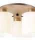 Hudson 41cm Round Ceiling Flush 3 Light Flush Fitting E27 Light Gold/Gloss White Wide Line Glass-7
