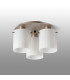 Hudson 41cm Round Ceiling Flush 3 Light Flush Fitting E27 Light Gold/Gloss White Wide Line Glass-8