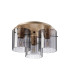 Hudson 41cm Round Ceiling Flush 3 Light Flush Fitting E27 Light Gold/Smoke Wide Line Glass-4