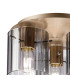 Hudson 41cm Round Ceiling Flush 3 Light Flush Fitting E27 Light Gold/Smoke Wide Line Glass-5