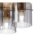 Hudson 41cm Round Ceiling Flush 3 Light Flush Fitting E27 Light Gold/Smoke Wide Line Glass-6