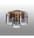 Hudson 41cm Round Ceiling Flush 3 Light Flush Fitting E27 Light Gold/Smoke Wide Line Glass-7