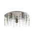 Hudson 56cm Round Ceiling Flush 5 Light Flush Fitting E27 Beige Stone/Clear Narrow Line Glass-4