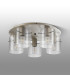 Hudson 56cm Round Ceiling Flush 5 Light Flush Fitting E27 Beige Stone/Clear Narrow Line Glass-7