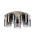 Hudson 56cm Round Ceiling Flush 5 Light Flush Fitting E27 Beige Stone/Smoke Narrow Line Glass-4
