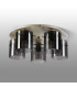 Hudson 56cm Round Ceiling Flush 5 Light Flush Fitting E27 Beige Stone/Smoke Narrow Line Glass-7