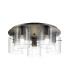 Hudson 56cm Round Ceiling Flush 5 Light Flush Fitting E27 Dark Grey/Clear Narrow Line Glass-1