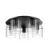Hudson 56cm Round Ceiling Flush 5 Light Flush Fitting E27 Dark Grey/Clear Narrow Line Glass-4