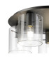 Hudson 56cm Round Ceiling Flush 5 Light Flush Fitting E27 Dark Grey/Clear Narrow Line Glass-5