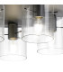 Hudson 56cm Round Ceiling Flush 5 Light Flush Fitting E27 Dark Grey/Clear Narrow Line Glass-6