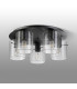 Hudson 56cm Round Ceiling Flush 5 Light Flush Fitting E27 Dark Grey/Clear Narrow Line Glass-7