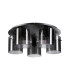 Hudson 56cm Round Ceiling Flush 5 Light Flush Fitting E27 Dark Grey/Smoke Narrow Line Glass-4