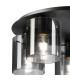 Hudson 56cm Round Ceiling Flush 5 Light Flush Fitting E27 Dark Grey/Smoke Narrow Line Glass-5