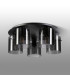 Hudson 56cm Round Ceiling Flush 5 Light Flush Fitting E27 Dark Grey/Smoke Narrow Line Glass-7