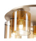 Hudson 56cm Round Ceiling Flush 5 Light Flush Fitting E27 Light Gold/Amber Narrow Line Glass-5