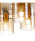 Hudson 56cm Round Ceiling Flush 5 Light Flush Fitting E27 Light Gold/Amber Narrow Line Glass-6