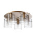 Hudson 56cm Round Ceiling Flush 5 Light Flush Fitting E27 Light Gold/Clear Narrow Line Glass-4