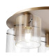 Hudson 56cm Round Ceiling Flush 5 Light Flush Fitting E27 Light Gold/Clear Narrow Line Glass-5
