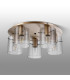 Hudson 56cm Round Ceiling Flush 5 Light Flush Fitting E27 Light Gold/Clear Narrow Line Glass-7