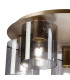 Hudson 56cm Round Ceiling Flush 5 Light Flush Fitting E27 Light Gold/Smoke Narrow Line Glass-5