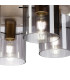 Hudson 56cm Round Ceiling Flush 5 Light Flush Fitting E27 Light Gold/Smoke Narrow Line Glass-6