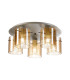 Hudson 56cm Round Ceiling Flush 5 Light Flush Fitting E27 Beige Stone/Amber Wide Line Glass-1