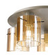 Hudson 56cm Round Ceiling Flush 5 Light Flush Fitting E27 Beige Stone/Amber Wide Line Glass-5