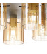 Hudson 56cm Round Ceiling Flush 5 Light Flush Fitting E27 Beige Stone/Amber Wide Line Glass-6