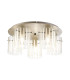 Hudson 56cm Round Ceiling Flush 5 Light Flush Fitting E27 Beige Stone/Frosted/Clear Wide Line Glass-1