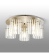 Hudson 56cm Round Ceiling Flush 5 Light Flush Fitting E27 Beige Stone/Frosted/Clear Wide Line Glass-3