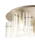 Hudson 56cm Round Ceiling Flush 5 Light Flush Fitting E27 Beige Stone/Frosted/Clear Wide Line Glass-5