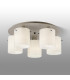 Hudson 56cm Round Ceiling Flush 5 Light Flush Fitting E27 Beige Stone/Gloss White Wide Line Glass-3